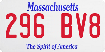 MA license plate 296BV8