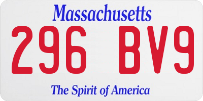 MA license plate 296BV9