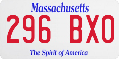 MA license plate 296BX0