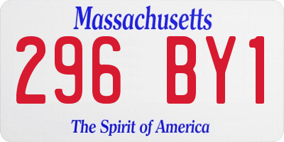 MA license plate 296BY1