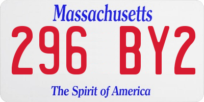 MA license plate 296BY2