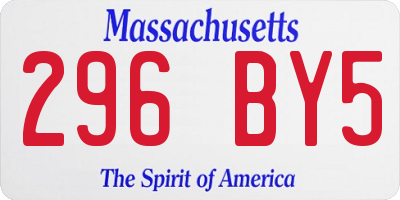 MA license plate 296BY5