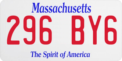 MA license plate 296BY6