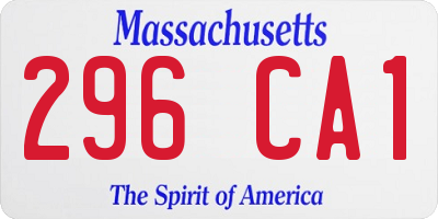 MA license plate 296CA1