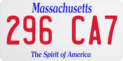 MA license plate 296CA7