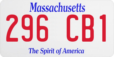 MA license plate 296CB1