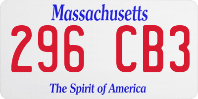 MA license plate 296CB3