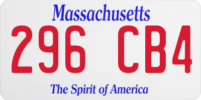 MA license plate 296CB4