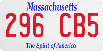 MA license plate 296CB5