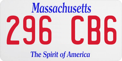 MA license plate 296CB6