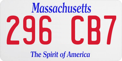 MA license plate 296CB7