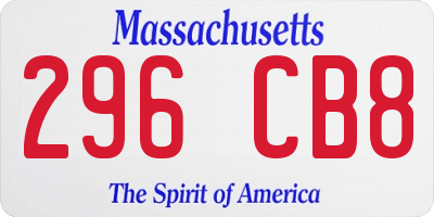 MA license plate 296CB8