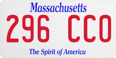 MA license plate 296CC0