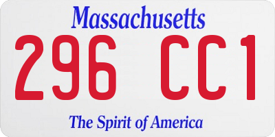 MA license plate 296CC1