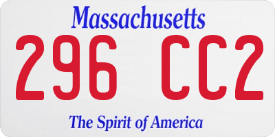 MA license plate 296CC2