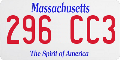 MA license plate 296CC3