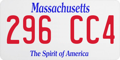 MA license plate 296CC4
