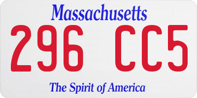 MA license plate 296CC5