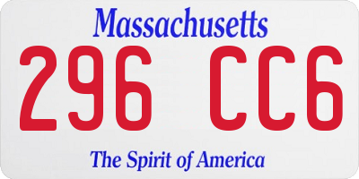 MA license plate 296CC6