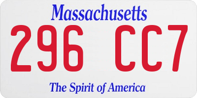 MA license plate 296CC7