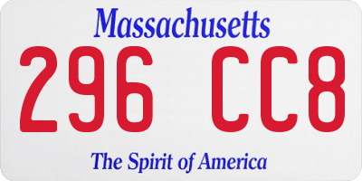 MA license plate 296CC8