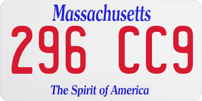 MA license plate 296CC9