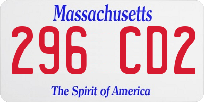 MA license plate 296CD2
