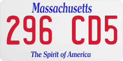 MA license plate 296CD5