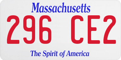 MA license plate 296CE2