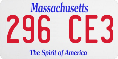 MA license plate 296CE3