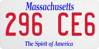 MA license plate 296CE6