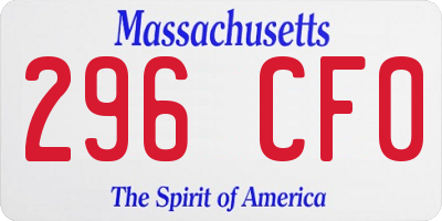 MA license plate 296CF0