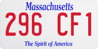 MA license plate 296CF1