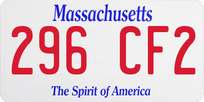 MA license plate 296CF2