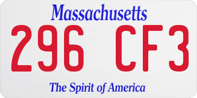 MA license plate 296CF3