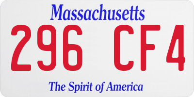 MA license plate 296CF4