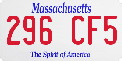 MA license plate 296CF5