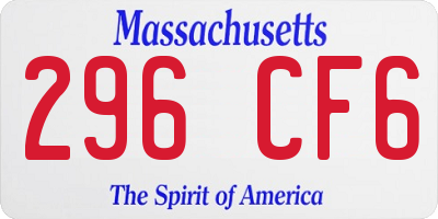 MA license plate 296CF6