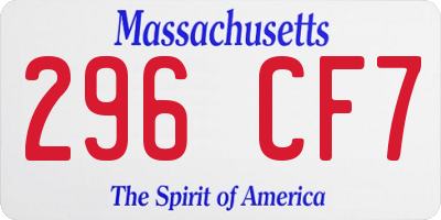 MA license plate 296CF7