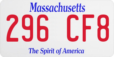 MA license plate 296CF8