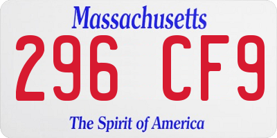 MA license plate 296CF9