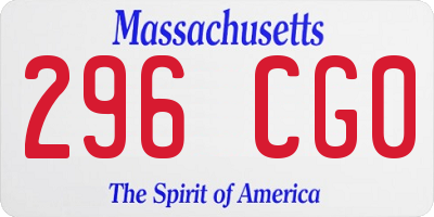 MA license plate 296CG0