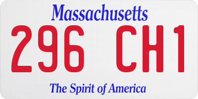 MA license plate 296CH1
