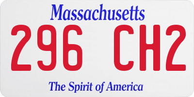 MA license plate 296CH2