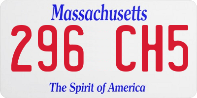 MA license plate 296CH5