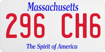 MA license plate 296CH6