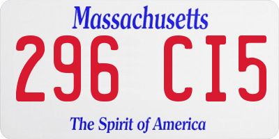 MA license plate 296CI5