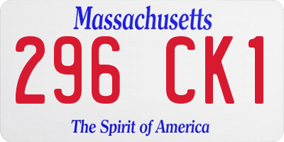MA license plate 296CK1