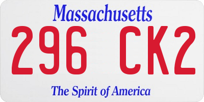 MA license plate 296CK2