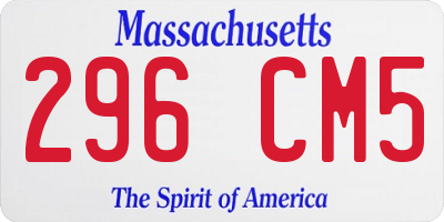 MA license plate 296CM5